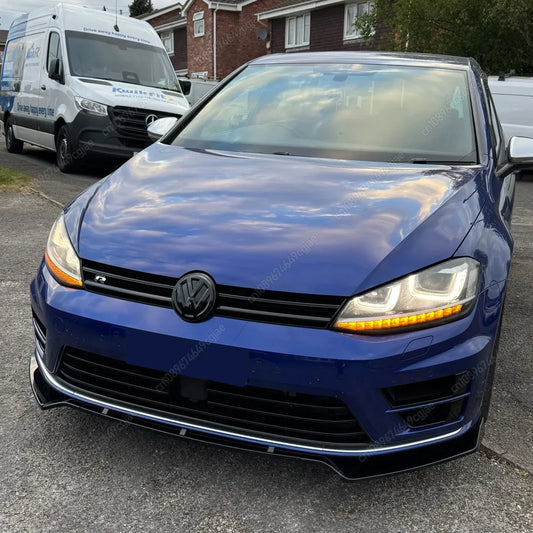 VW Golf MK7 / MK7.5 Front Splitter – Maxton Style – Gloss Black / Carbon Look – GTI GTD GTE R R-Line