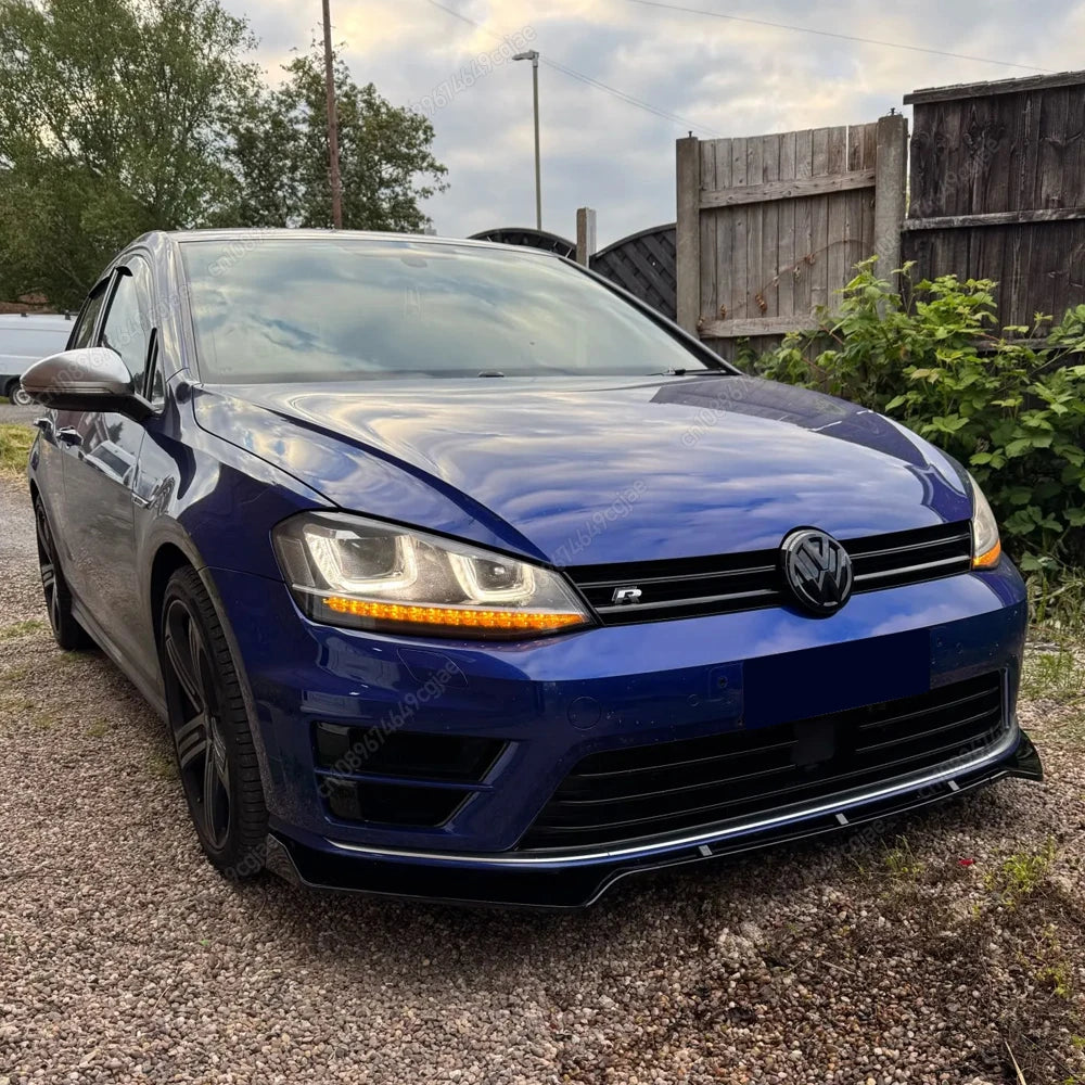 VW Golf MK7 / MK7.5 Front Splitter – Maxton Style – Gloss Black / Carbon Look – GTI GTD GTE R R-Line
