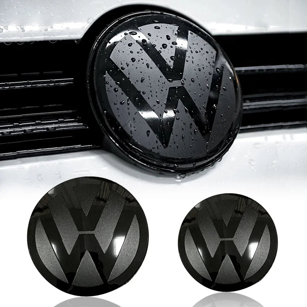 VW Golf MK6 / MK7 / MK7.5 / MK8 Gloss Black Badge Cover Set – Front / Rear Options – ACC Compatible