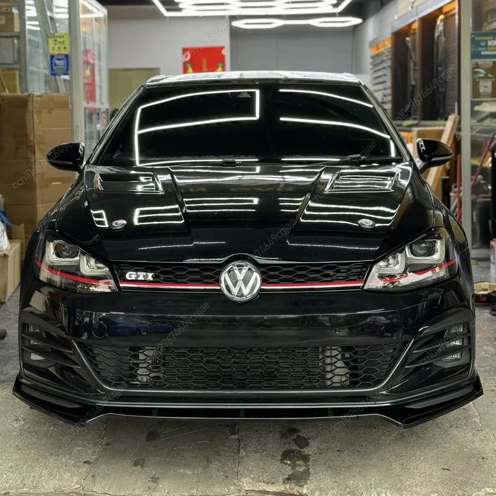 VW Golf MK7 / MK7.5 Front Splitter – Maxton Style – Gloss Black / Carbon Look – GTI GTD GTE R R-Line