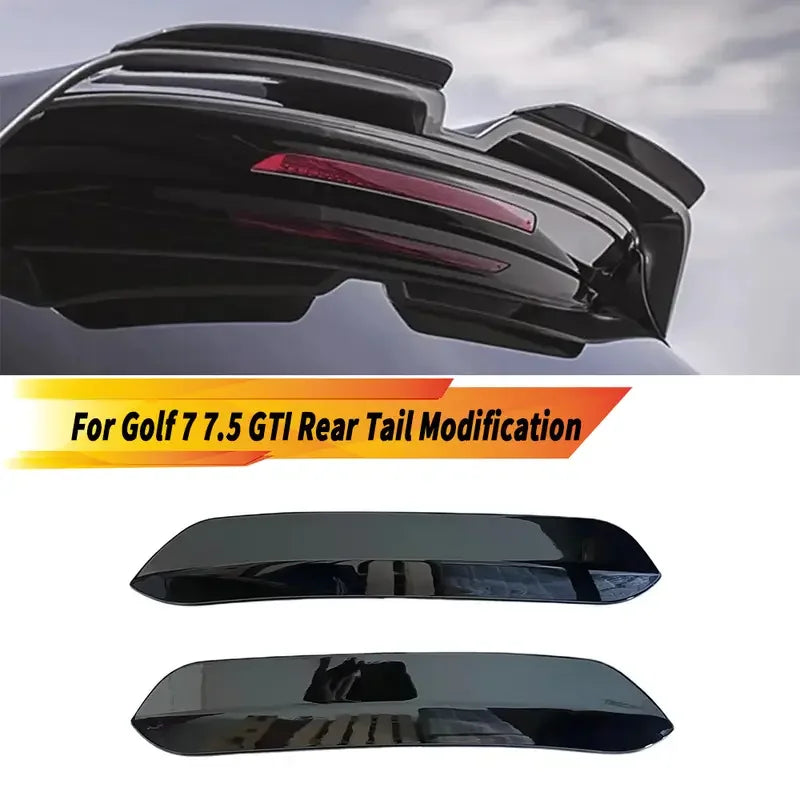 2pcs Car Rear Top Wing Modification Extentions Flaps Glossy Black Roof Spoiler For VW Golf 7 MK7 7.5 GTI Car Accessories