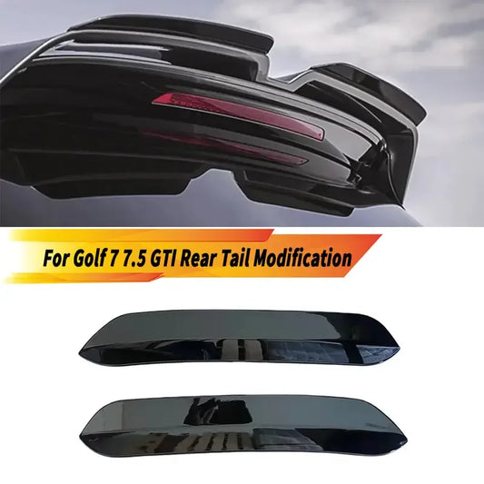 2pcs Car Rear Top Wing Modification Extentions Flaps Glossy Black Roof Spoiler For VW Golf 7 MK7 7.5 GTI Car Accessories